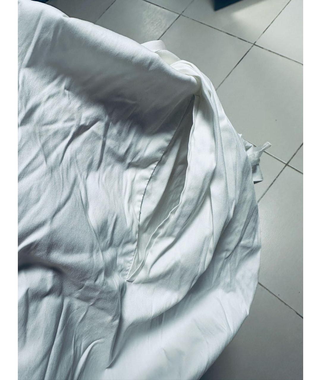 MIU MIU Белое хлопко-эластановое коктейльное платье, фото 8