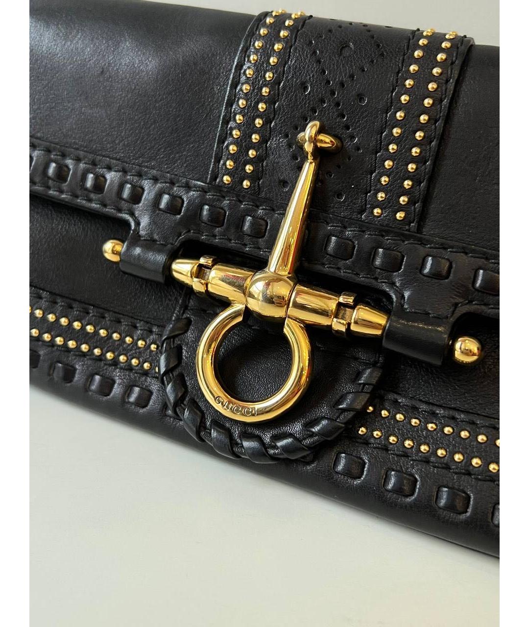 GUCCI Черная кожаная сумка с короткими ручками, фото 8
