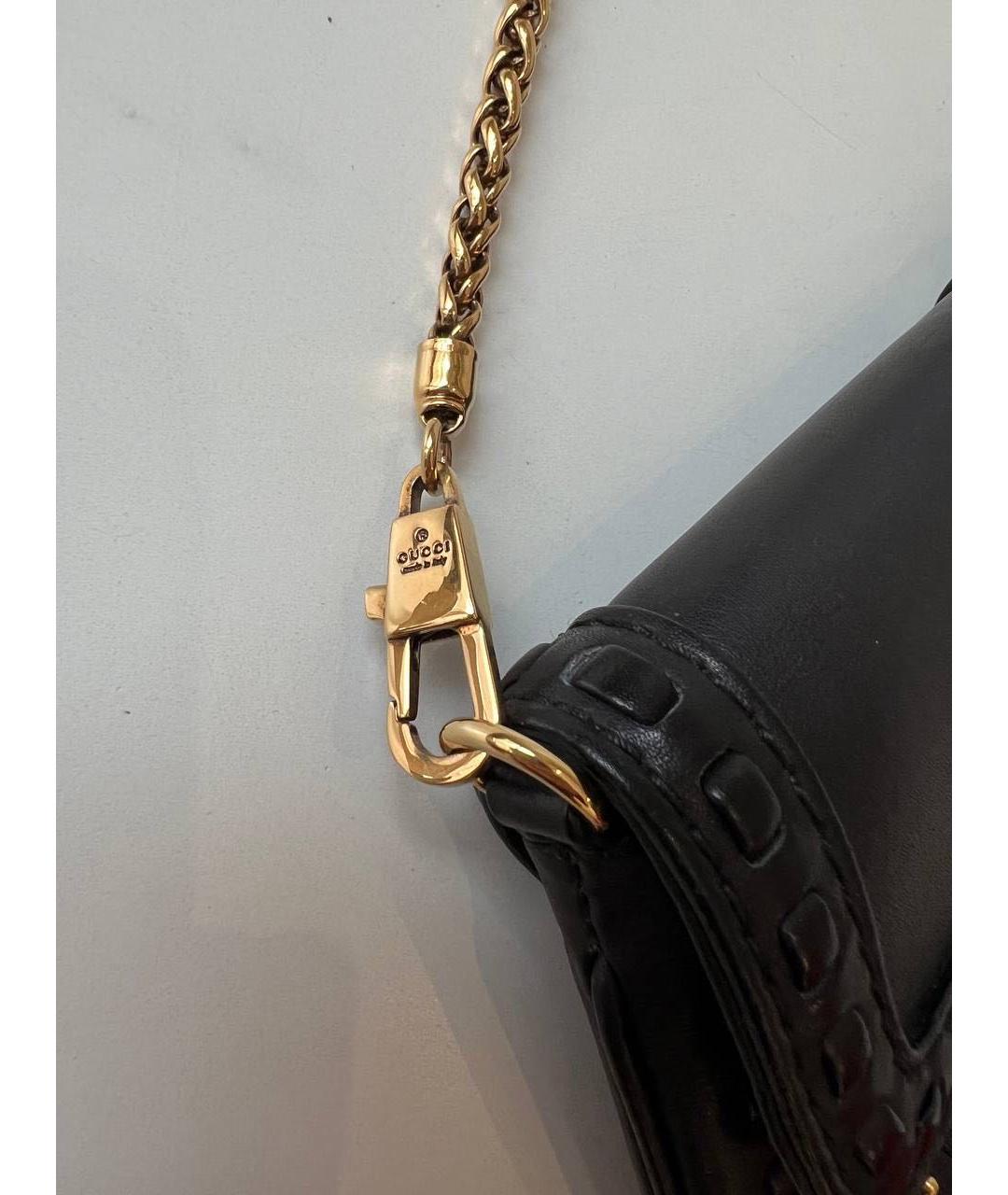 GUCCI Черная кожаная сумка с короткими ручками, фото 6