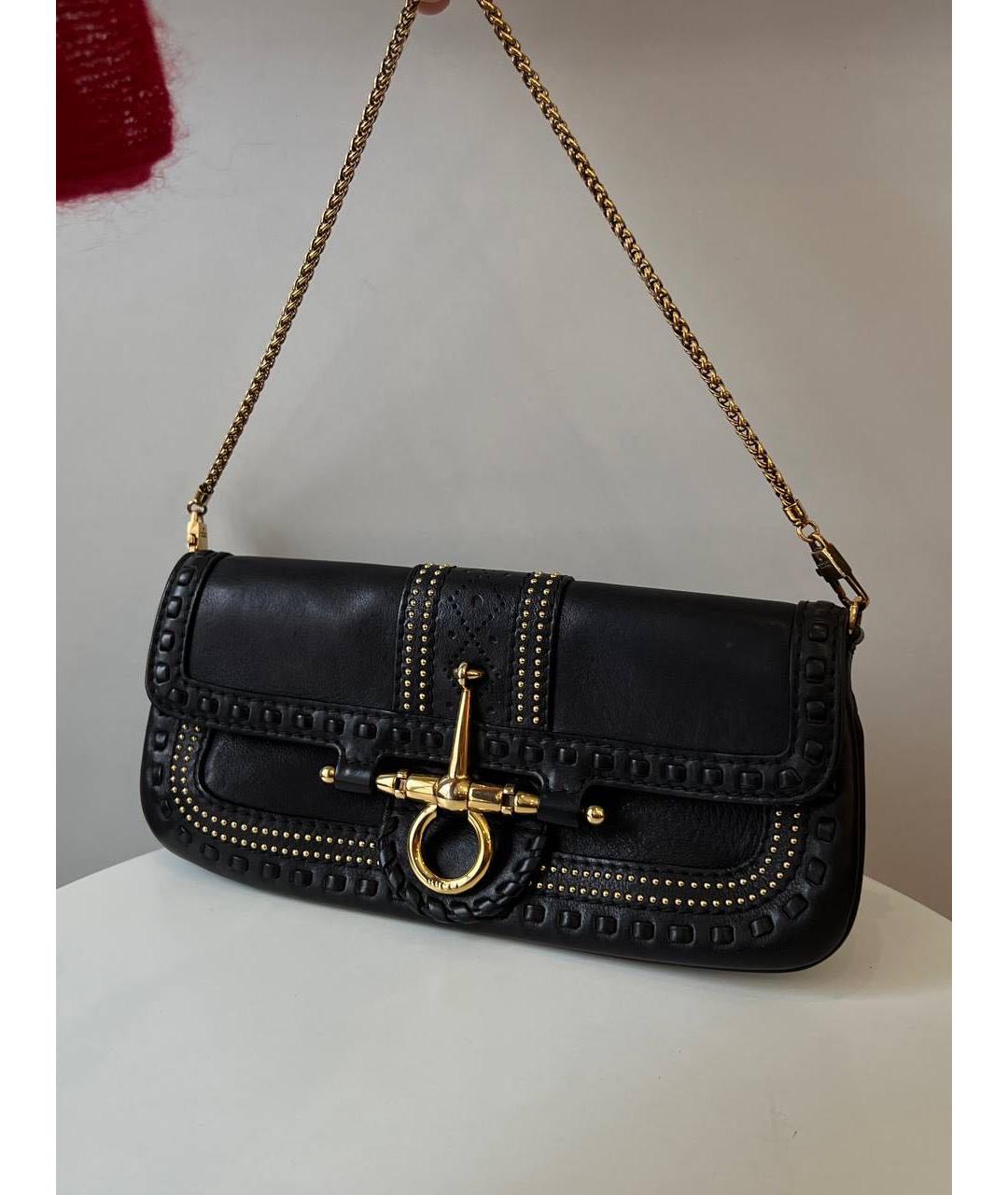 GUCCI Черная кожаная сумка с короткими ручками, фото 9