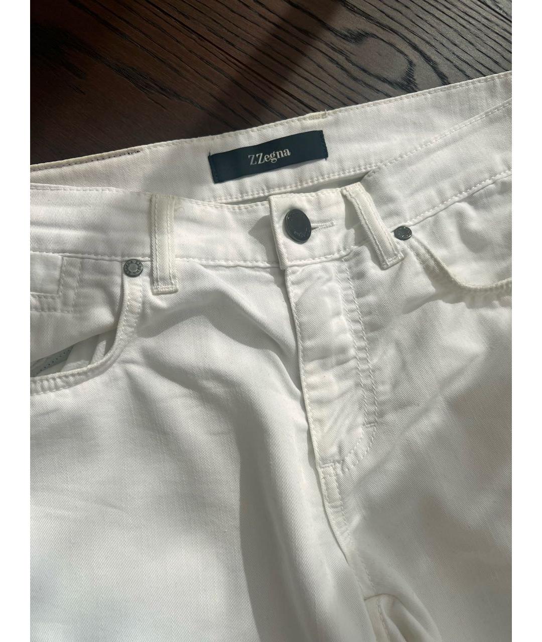 ZZEGNA Белые прямые джинсы, фото 3