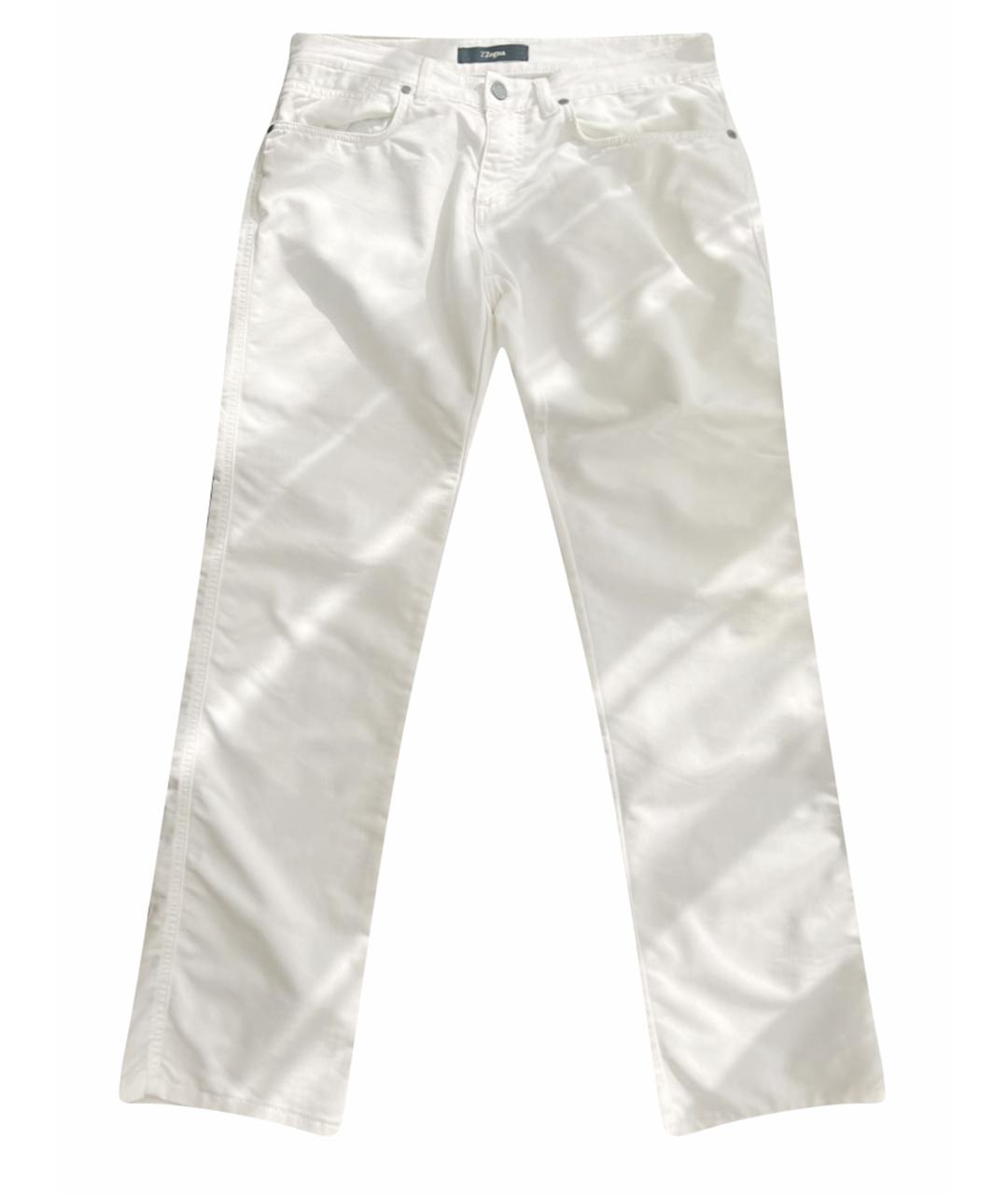 ZZEGNA Белые прямые джинсы, фото 1