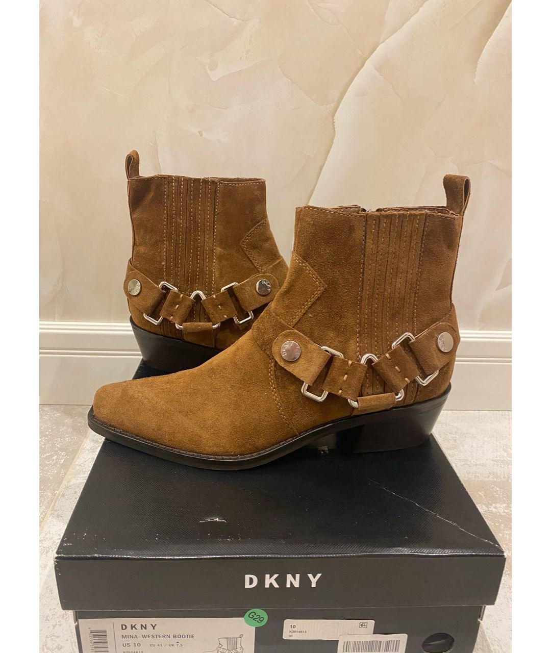 DKNY Коричневые замшевые ботинки, фото 2