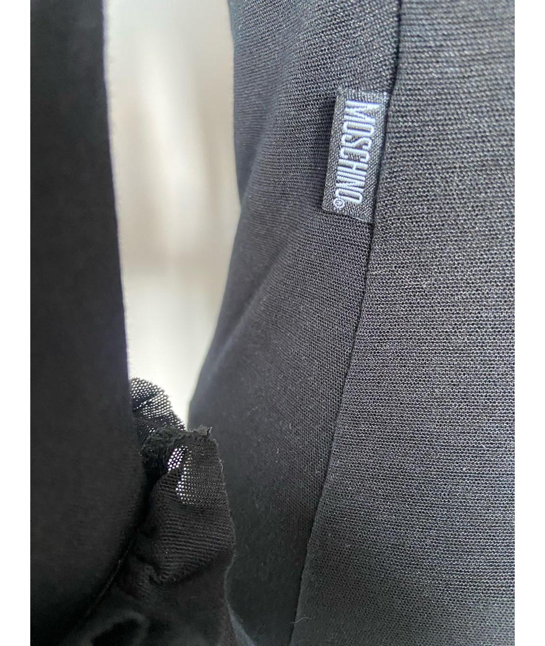 MOSCHINO Черный хлопко-эластановый кардиган, фото 7