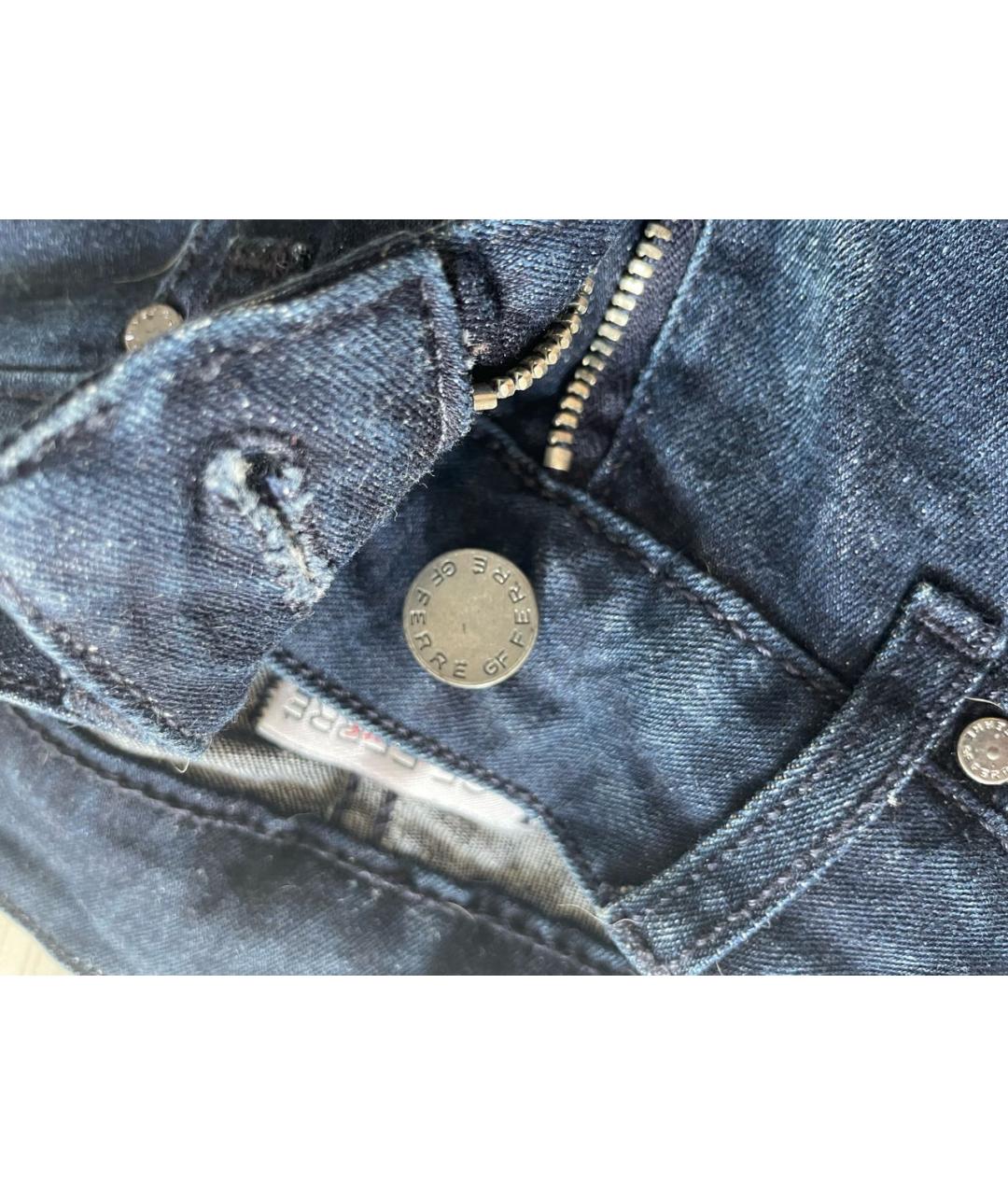 GIANFRANCO FERRE Темно-синие хлопко-полиэстеровые прямые джинсы, фото 6