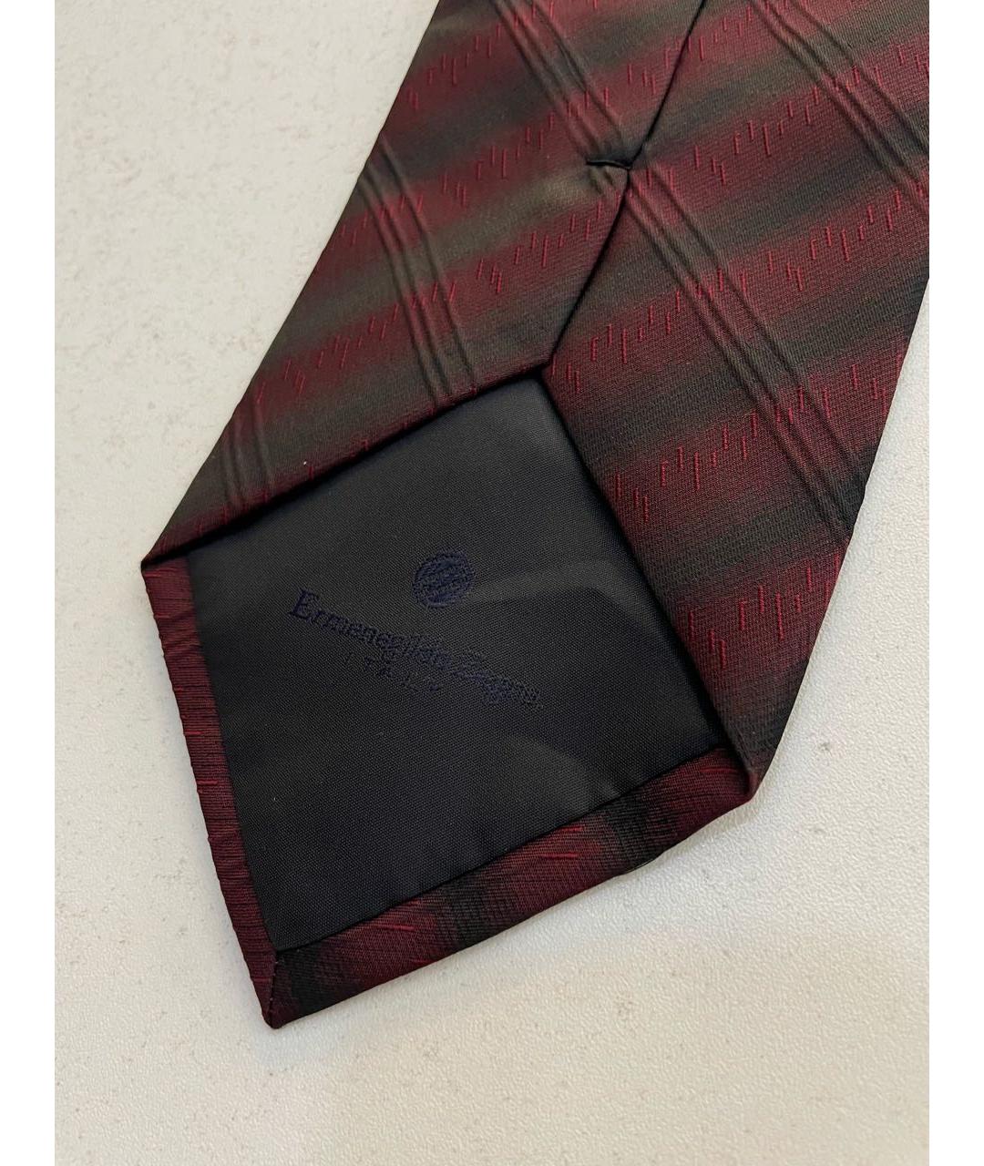 ERMENEGILDO ZEGNA Бордовый шелковый галстук, фото 4