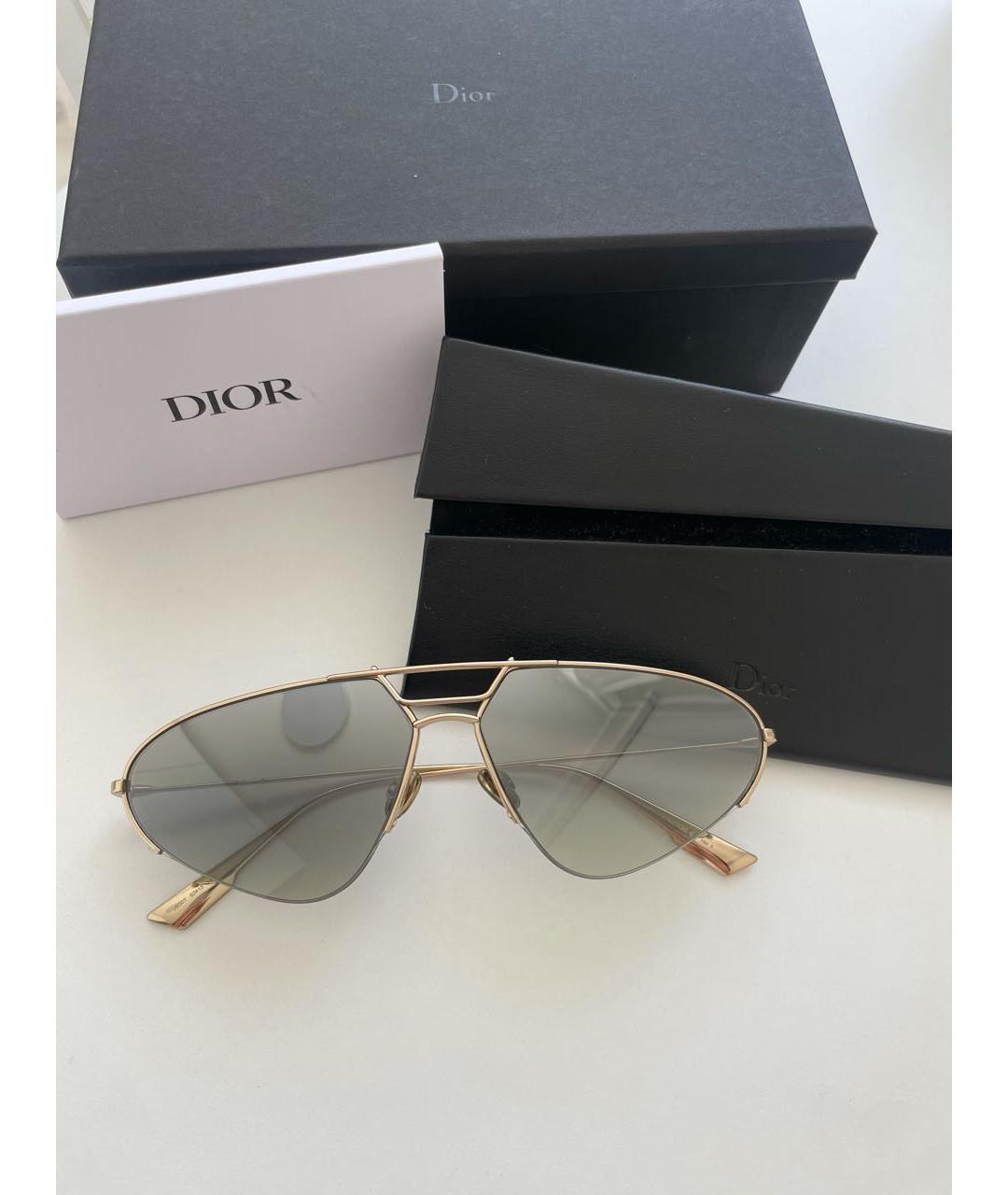 CHRISTIAN DIOR PRE-OWNED Золотые металлические солнцезащитные очки, фото 8