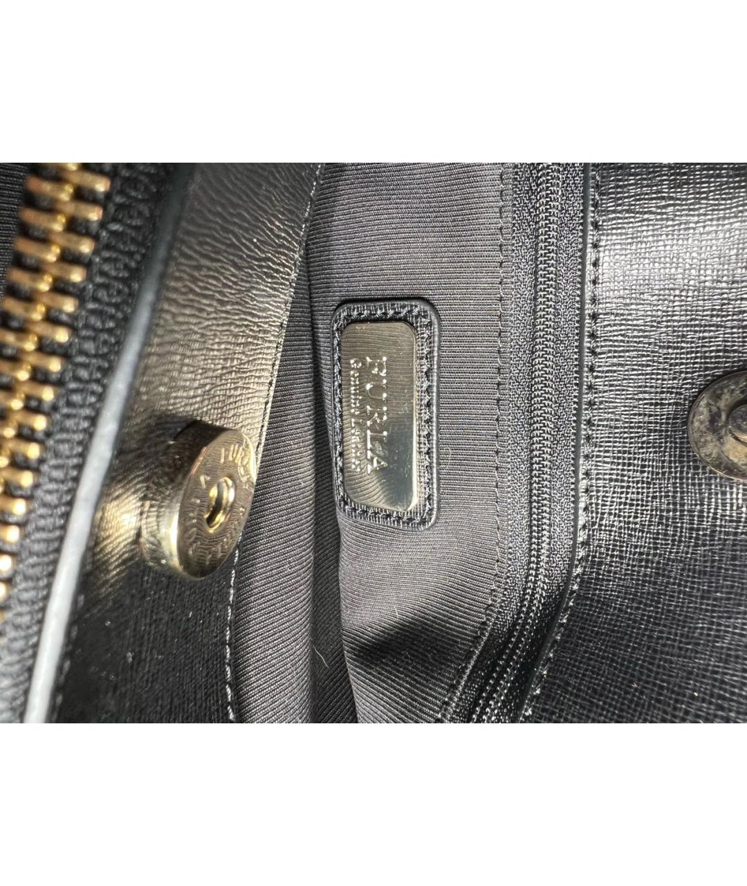 FURLA Черная кожаная сумка тоут, фото 7