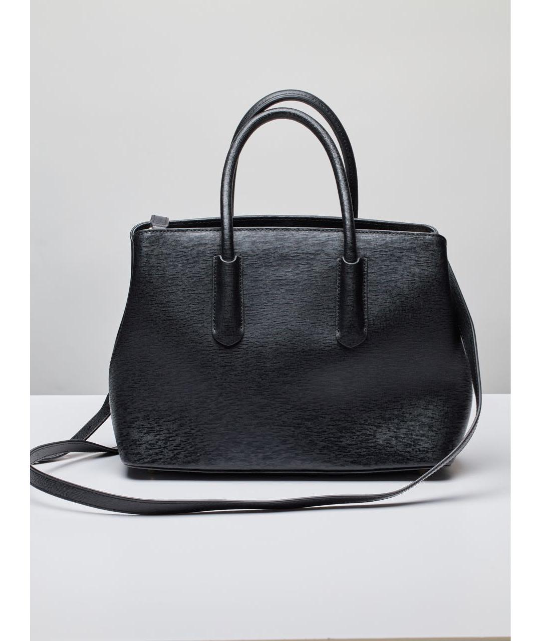FURLA Черная кожаная сумка тоут, фото 3