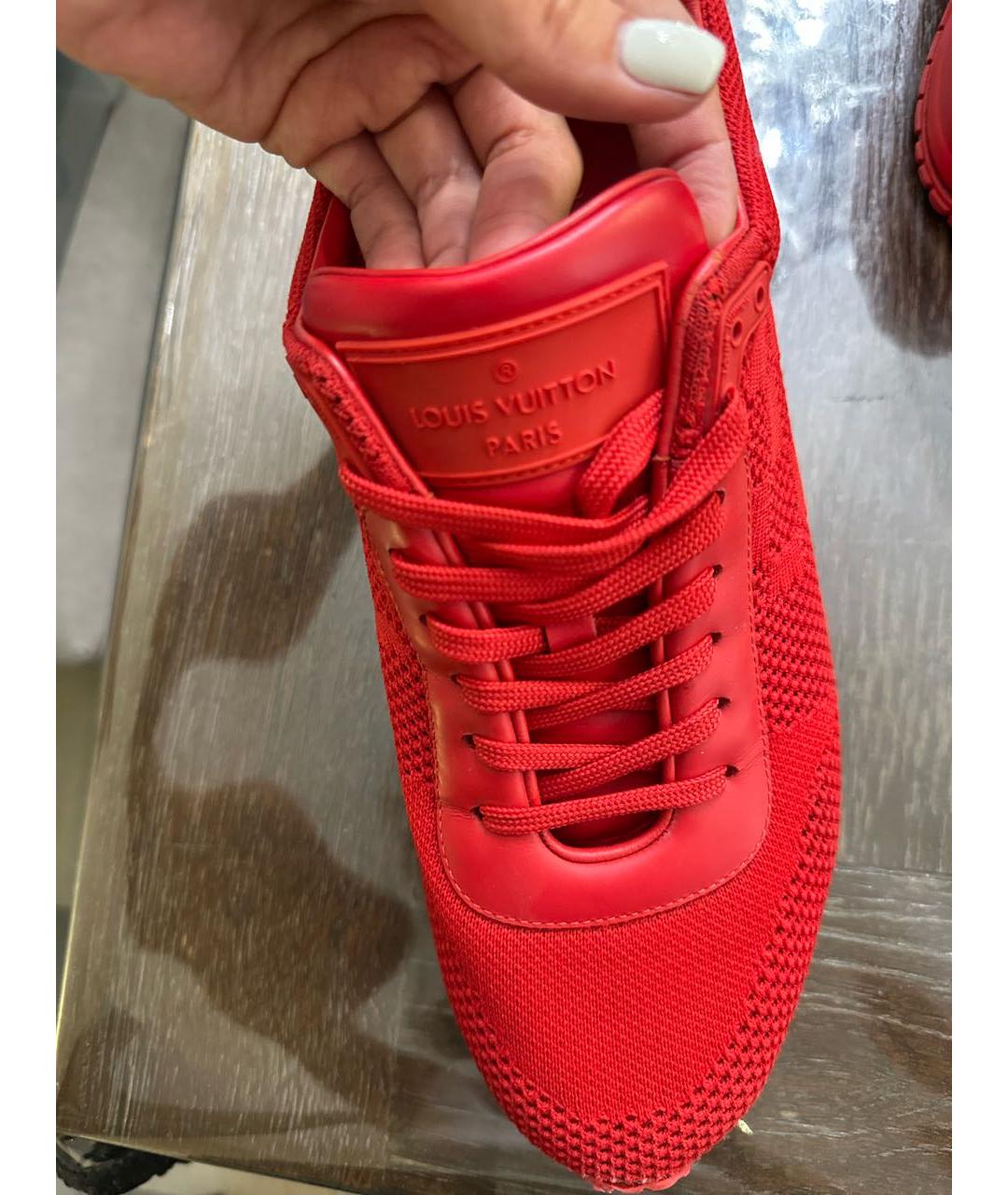 LOUIS VUITTON Красные низкие кроссовки / кеды, фото 5