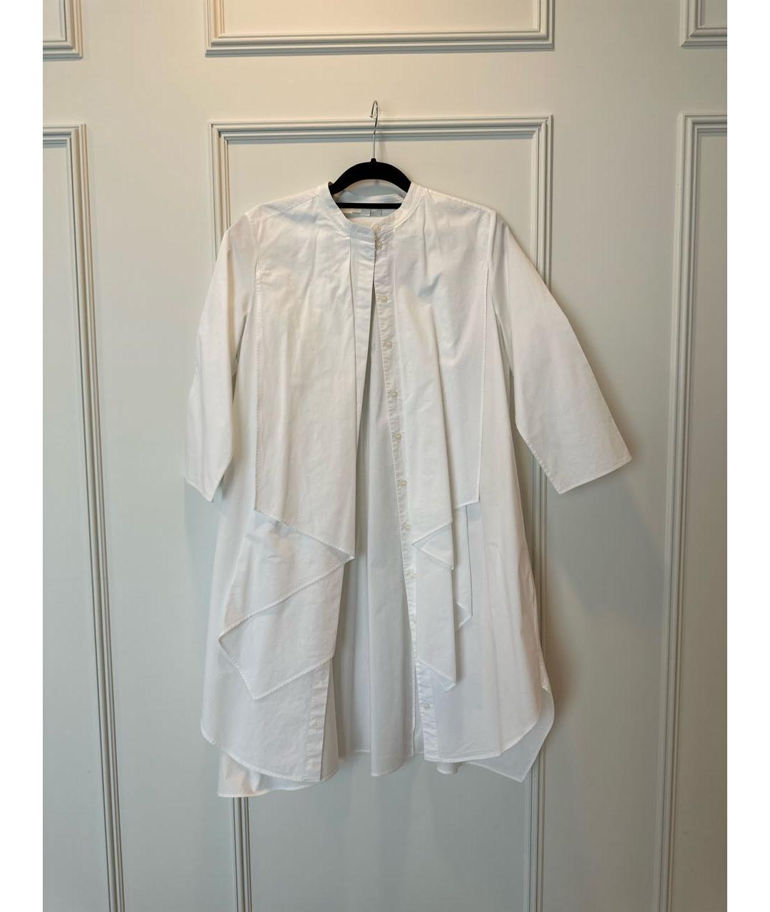 COS Белое хлопко-эластановое повседневное платье, фото 5