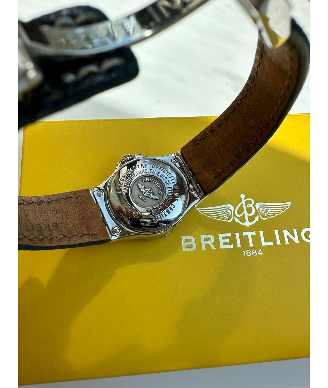 BREITLING Серебряные часы из экзотической кожи, фото 3