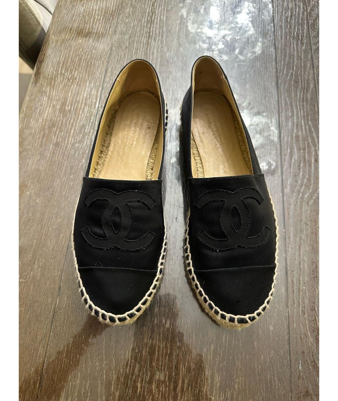 CHANEL Черные текстильные эспадрильи, фото 2