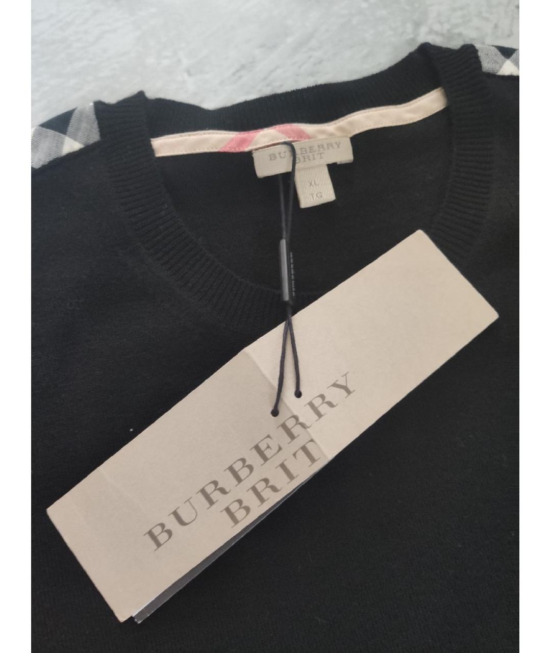 BURBERRY Черный шерстяной джемпер / свитер, фото 2