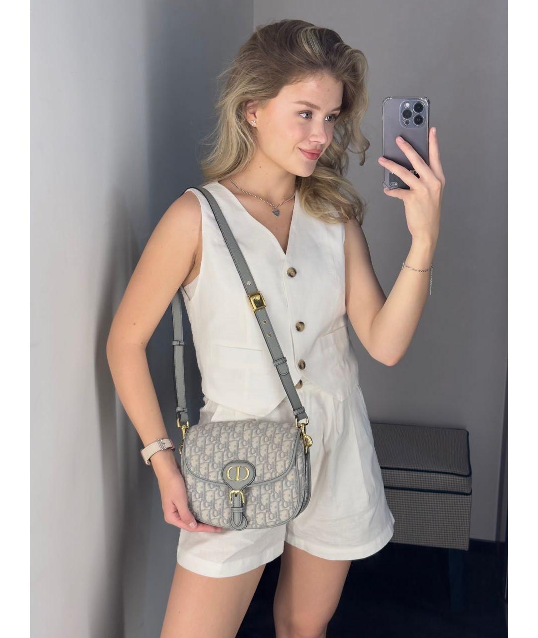 CHRISTIAN DIOR Серая сумка через плечо, фото 6