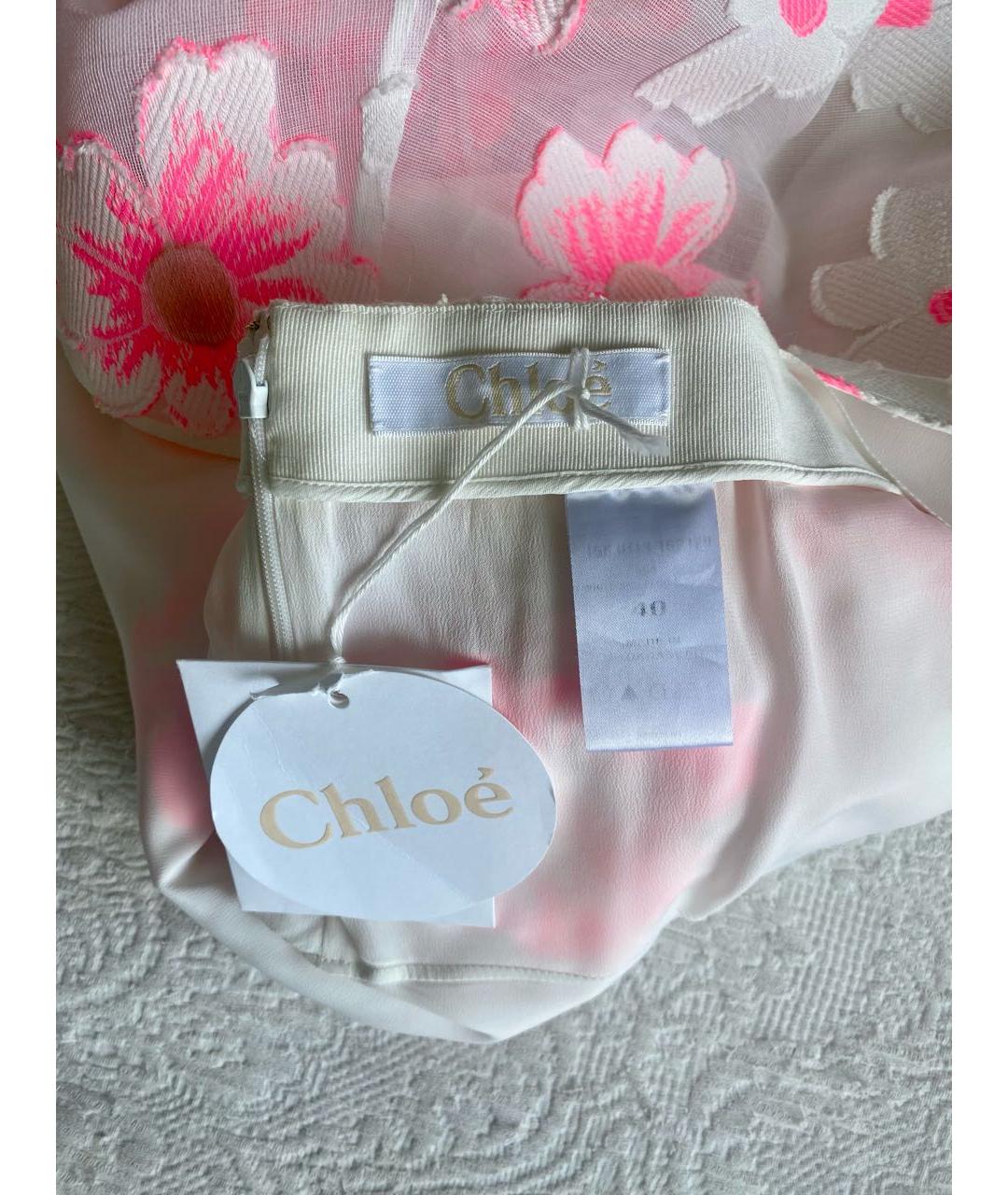 CHLOE Розовый ацетатный костюм с юбками, фото 9