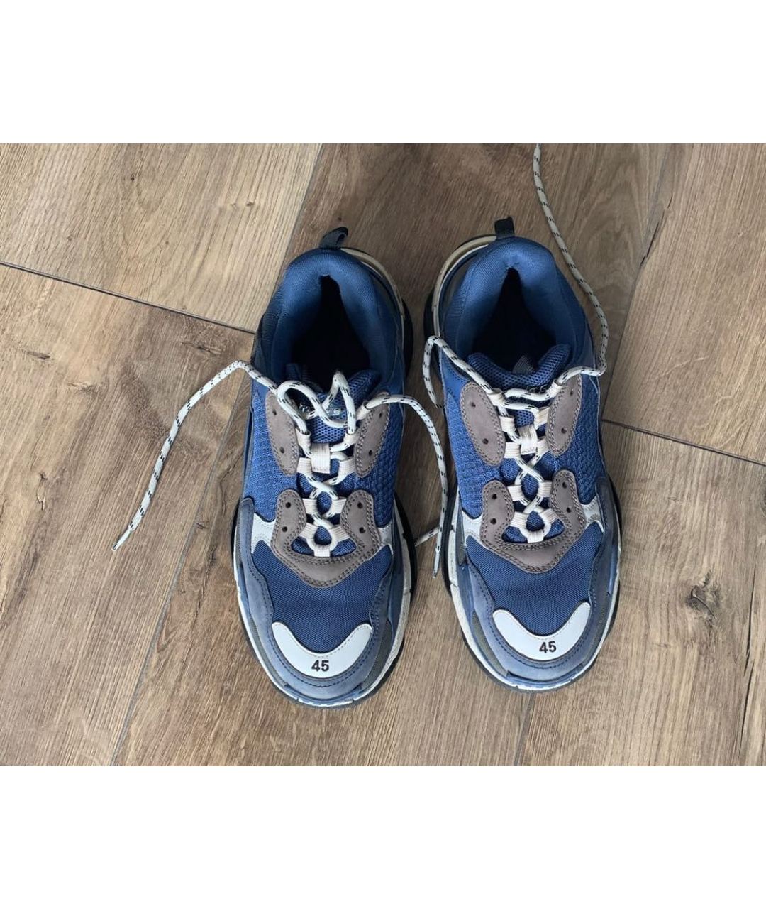 BALENCIAGA Синие текстильные низкие кроссовки / кеды, фото 2