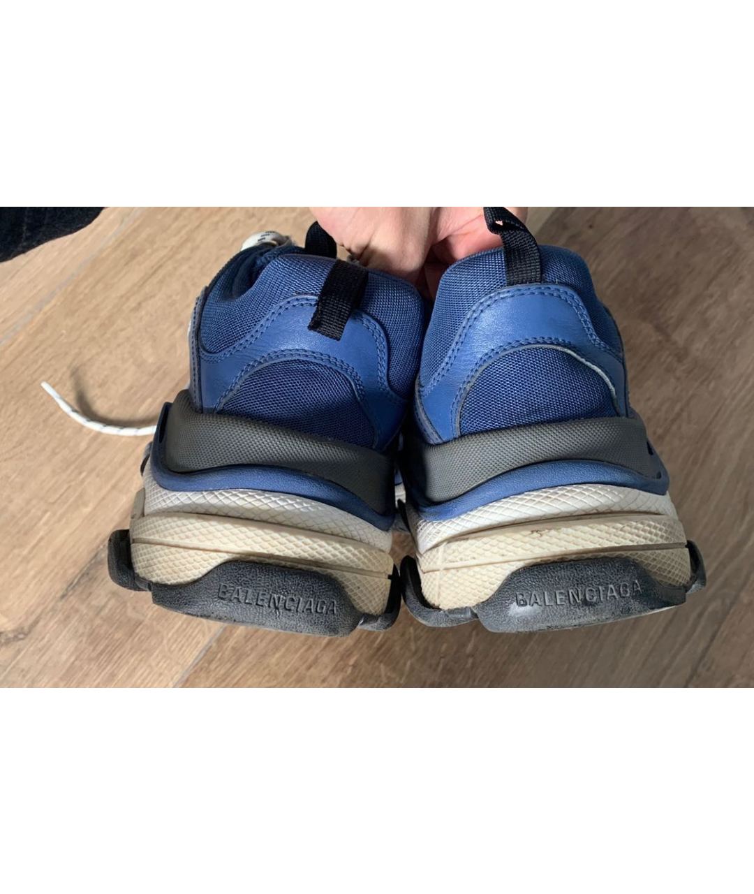 BALENCIAGA Синие текстильные низкие кроссовки / кеды, фото 3