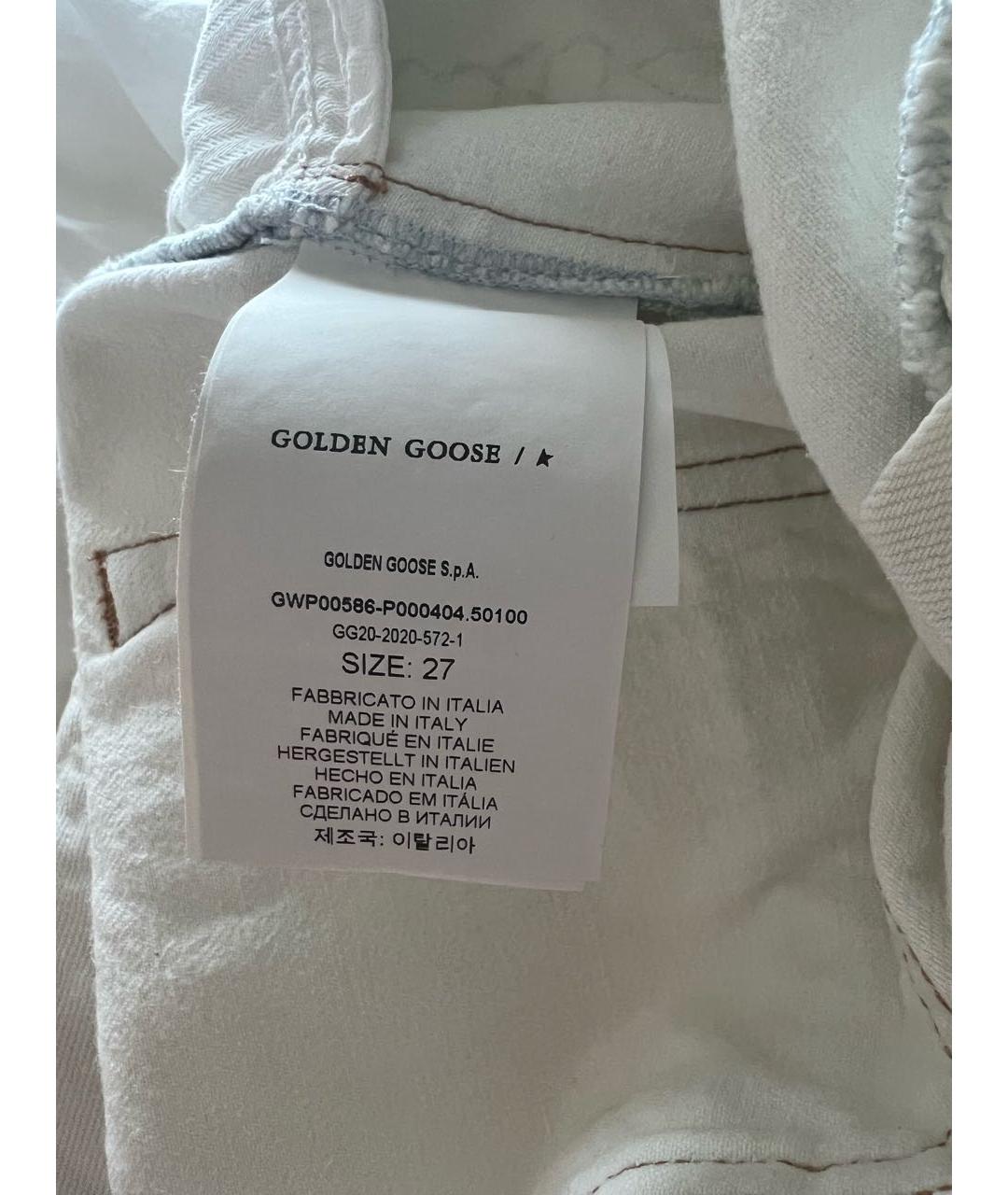 GOLDEN GOOSE DELUXE BRAND Белые хлопковые прямые джинсы, фото 7