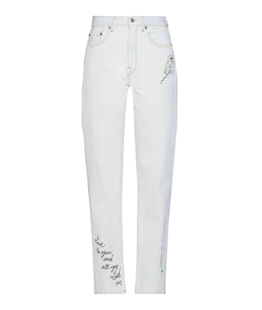 GOLDEN GOOSE DELUXE BRAND Белые хлопковые прямые джинсы, фото 1