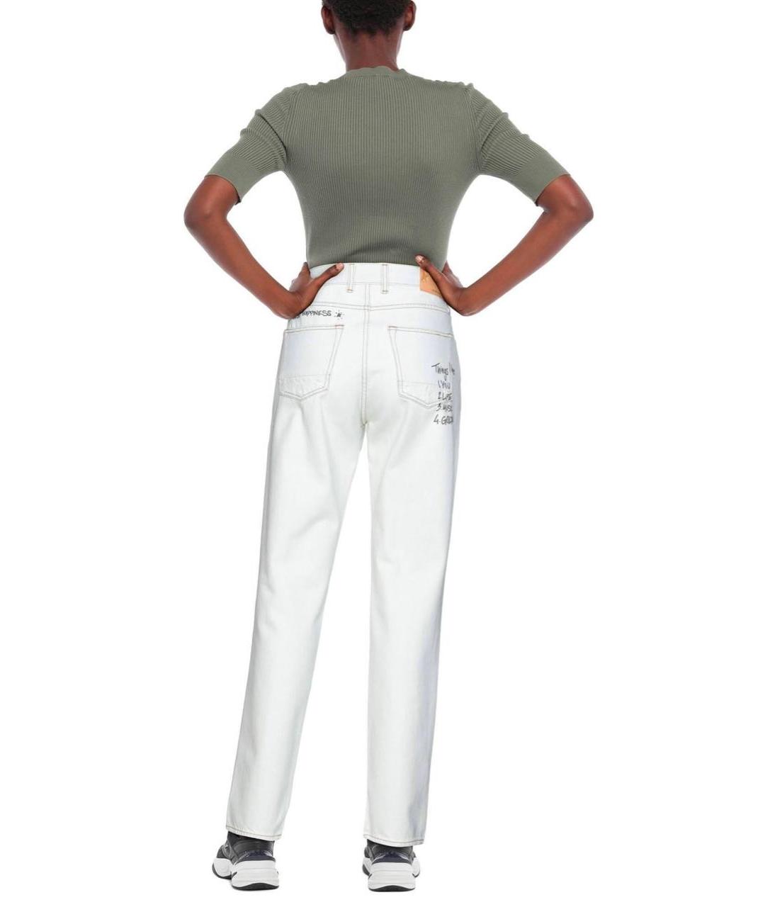 GOLDEN GOOSE DELUXE BRAND Белые хлопковые прямые джинсы, фото 2
