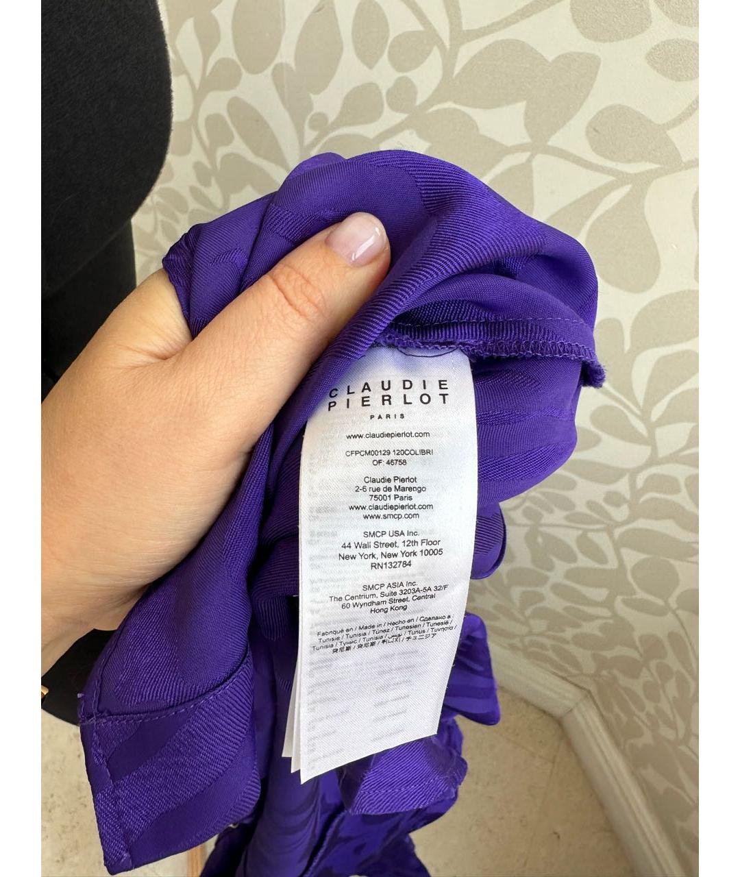 Claudie Pierlot Фиолетовая вискозная блузы, фото 6