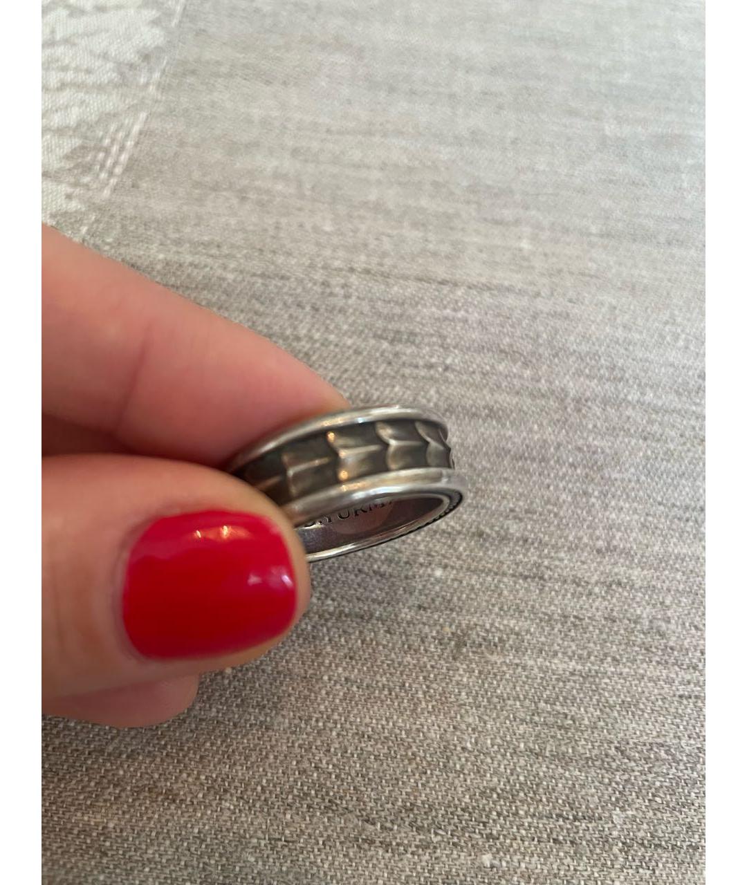 David Yurman Антрацитовое серебряное кольцо, фото 3