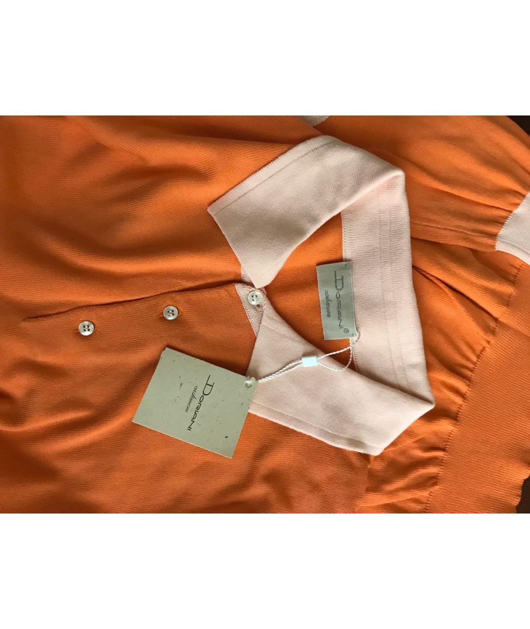 DORIANI CASHMERE Оранжевое хлопковое поло с длинным рукавом, фото 3