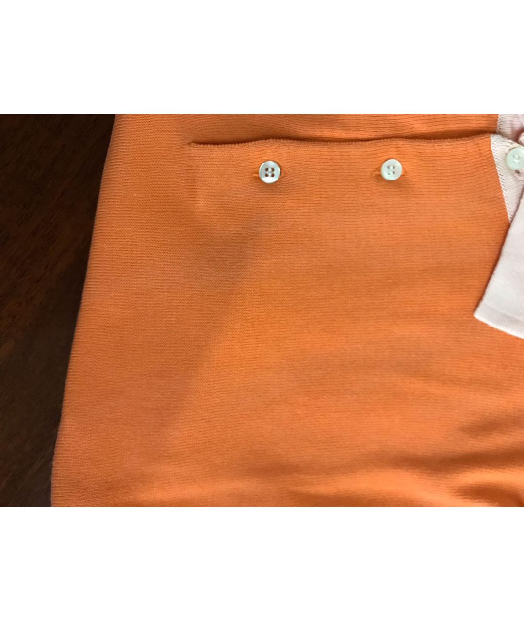 DORIANI CASHMERE Оранжевое хлопковое поло с длинным рукавом, фото 4