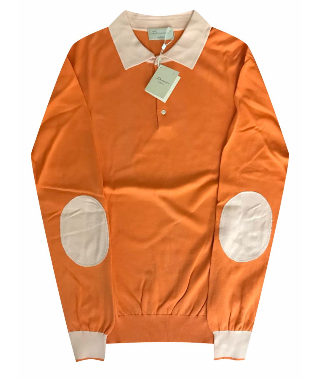 DORIANI CASHMERE Оранжевое хлопковое поло с длинным рукавом, фото 1
