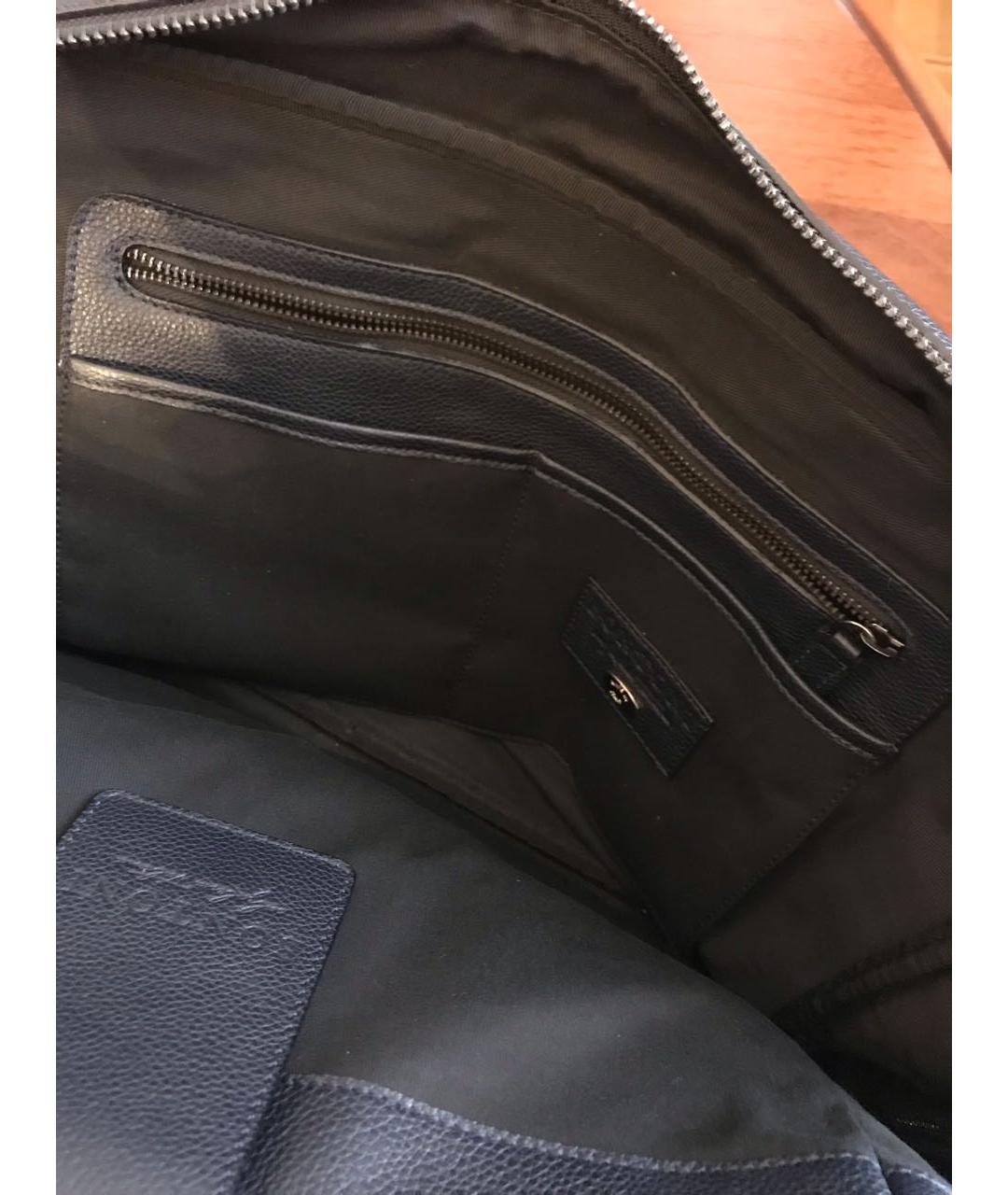 BONTONI Темно-синий кожаный портфель, фото 4