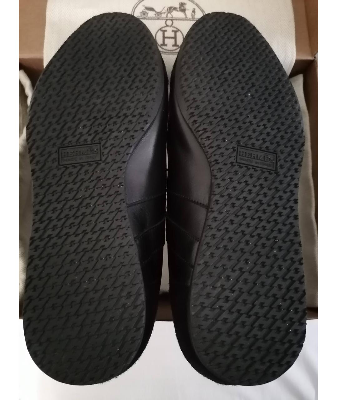 HERMES PRE-OWNED Черные кожаные низкие кроссовки / кеды, фото 7