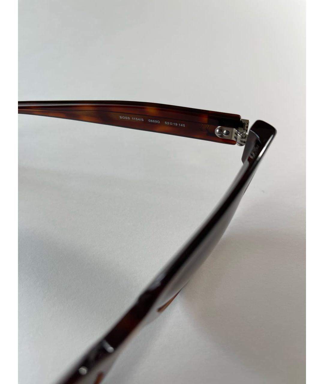 HUGO BOSS Коричневые пластиковые солнцезащитные очки, фото 5