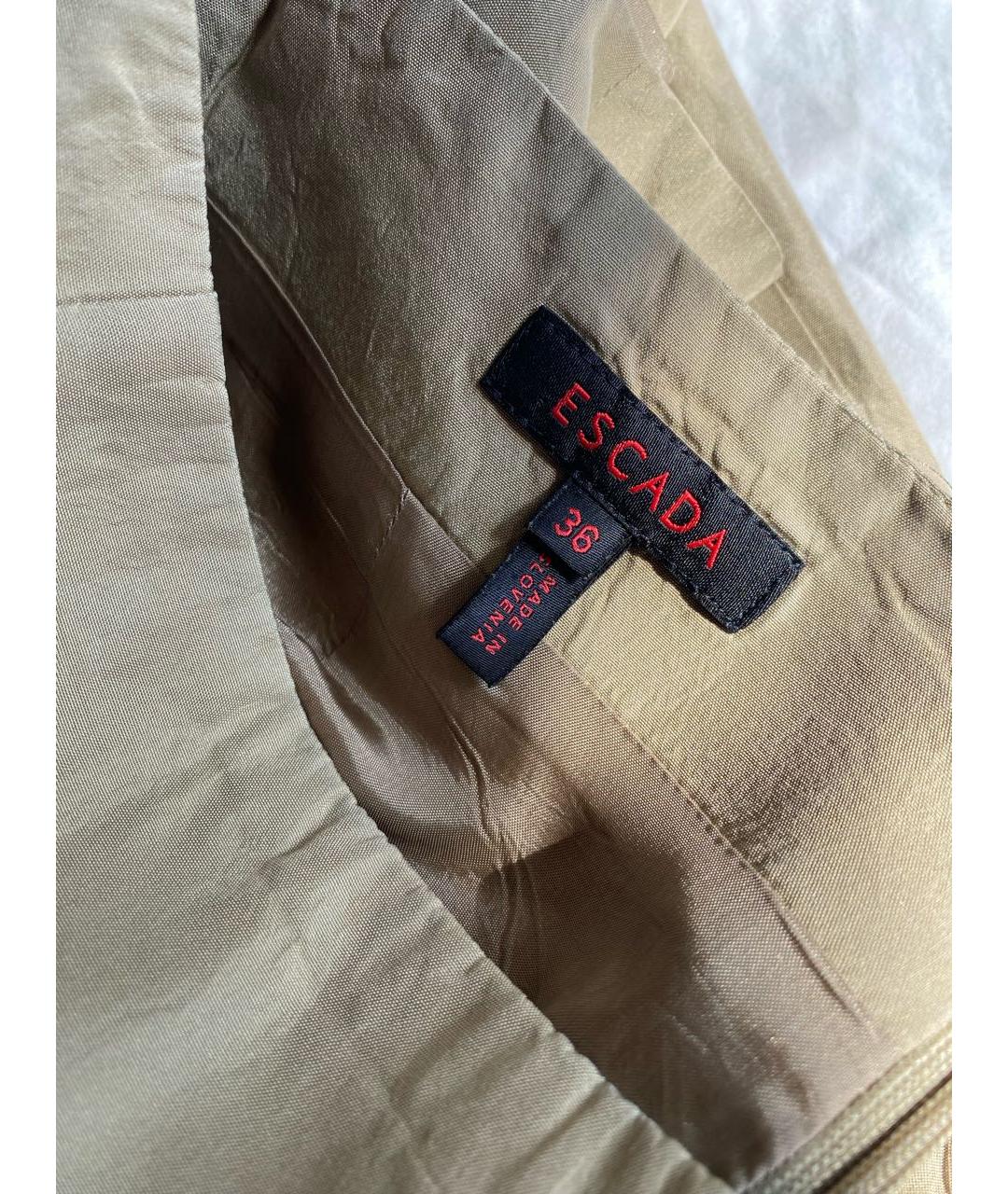 ESCADA Бежевая шелковая юбка мини, фото 6