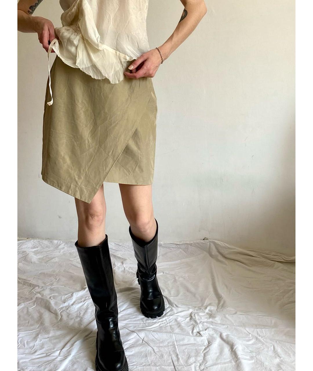 ESCADA Бежевая шелковая юбка мини, фото 8