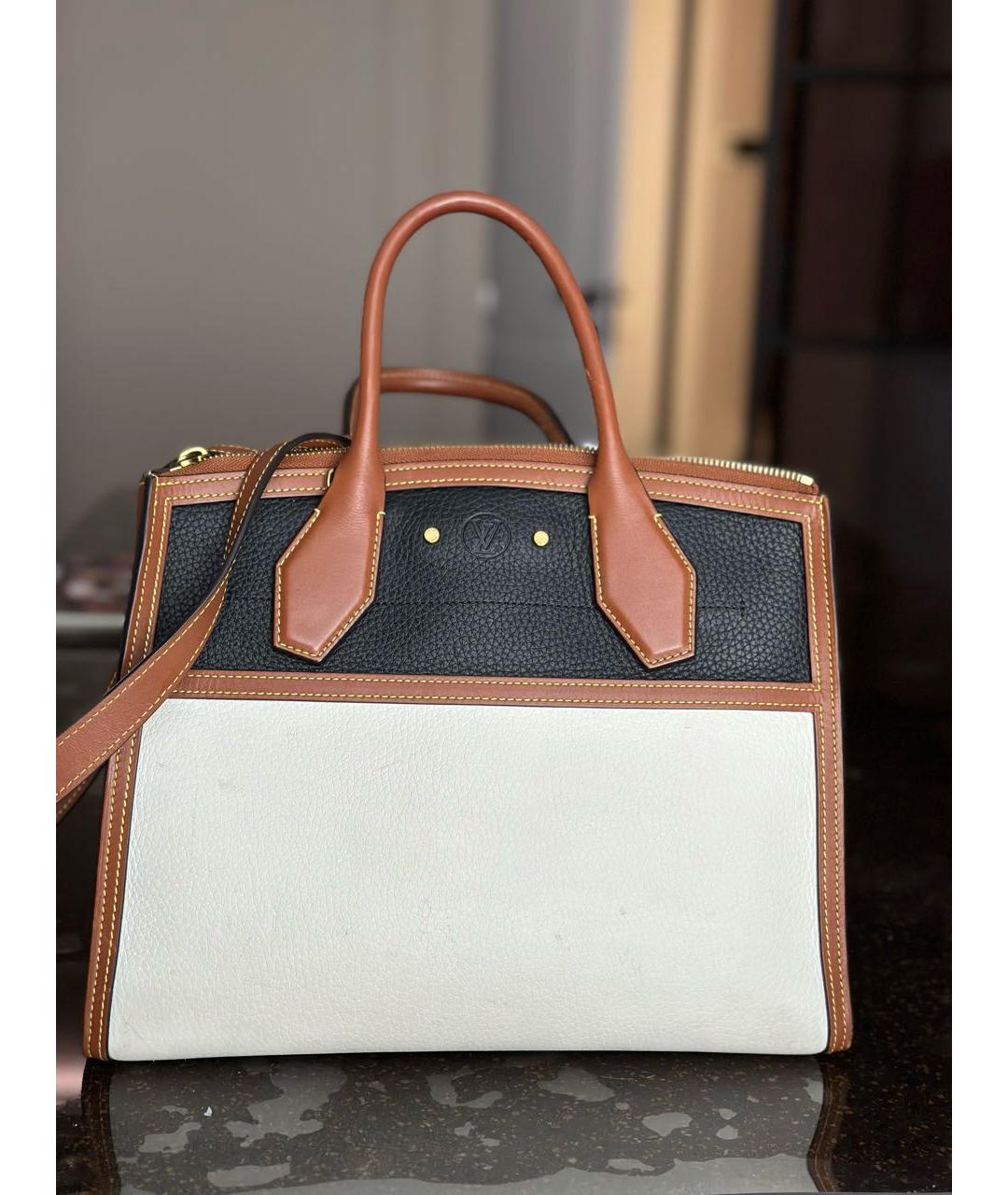 LOUIS VUITTON PRE-OWNED Белая кожаная сумка с короткими ручками, фото 2