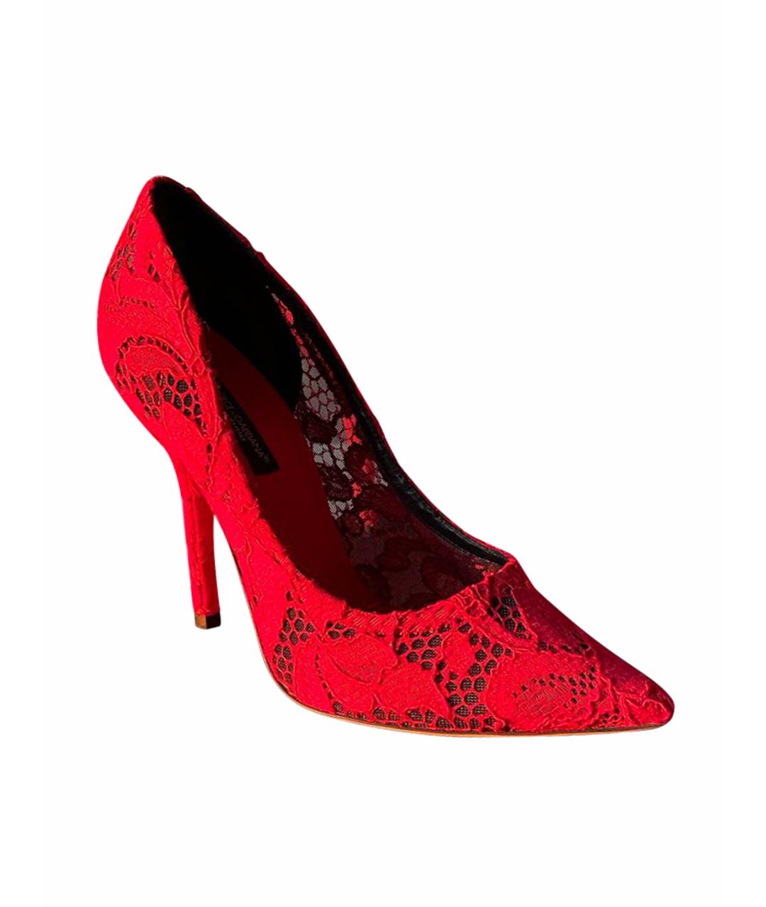 DOLCE&GABBANA Красные текстильные туфли, фото 1