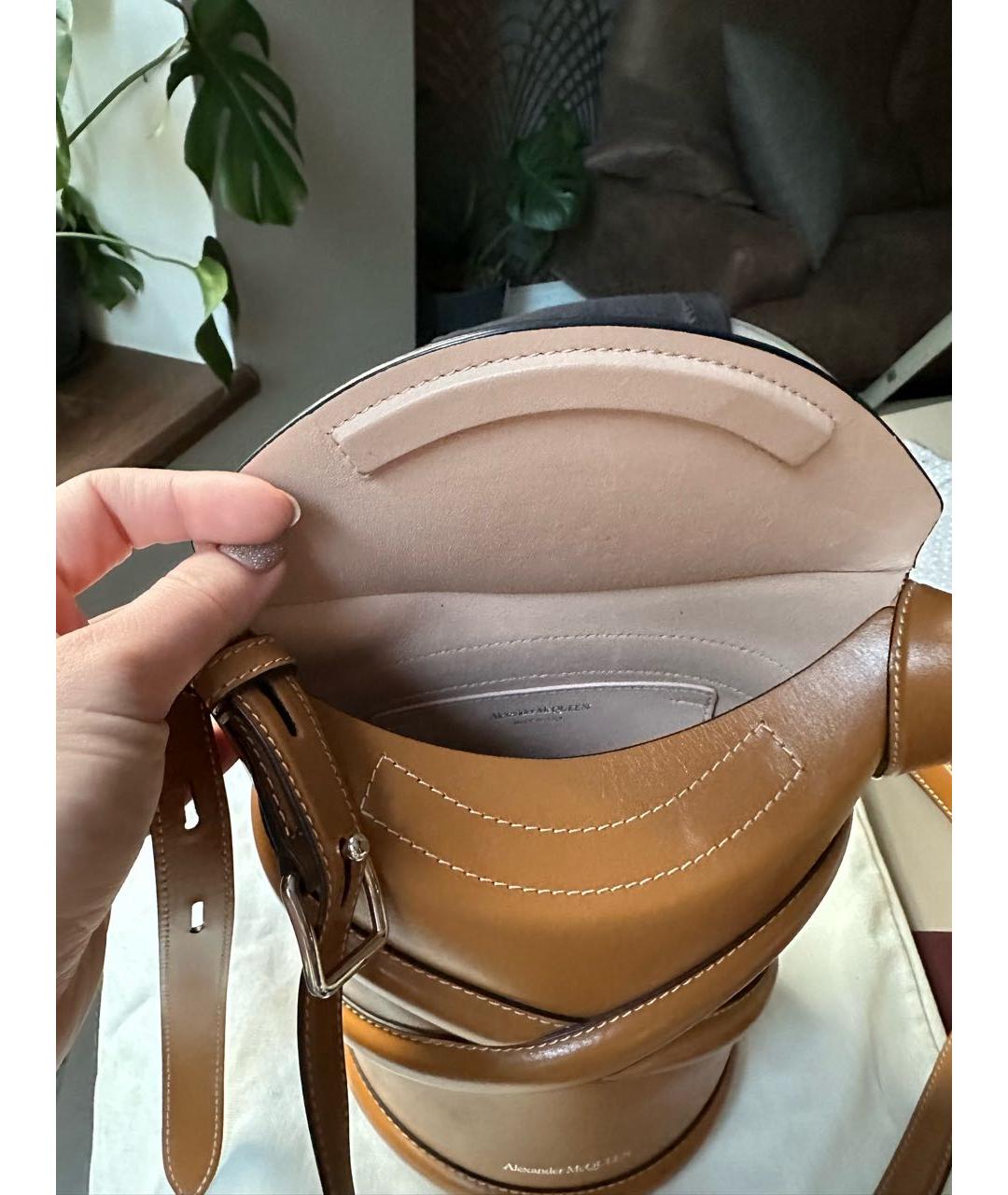 ALEXANDER MCQUEEN Оранжевая кожаная сумка через плечо, фото 4