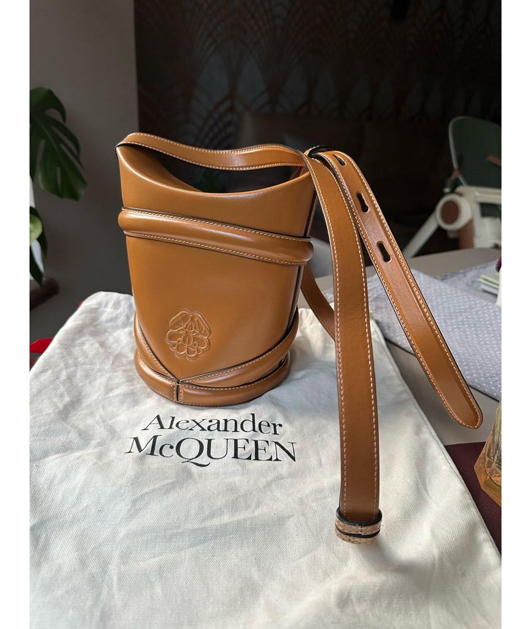 ALEXANDER MCQUEEN Оранжевая кожаная сумка через плечо, фото 2