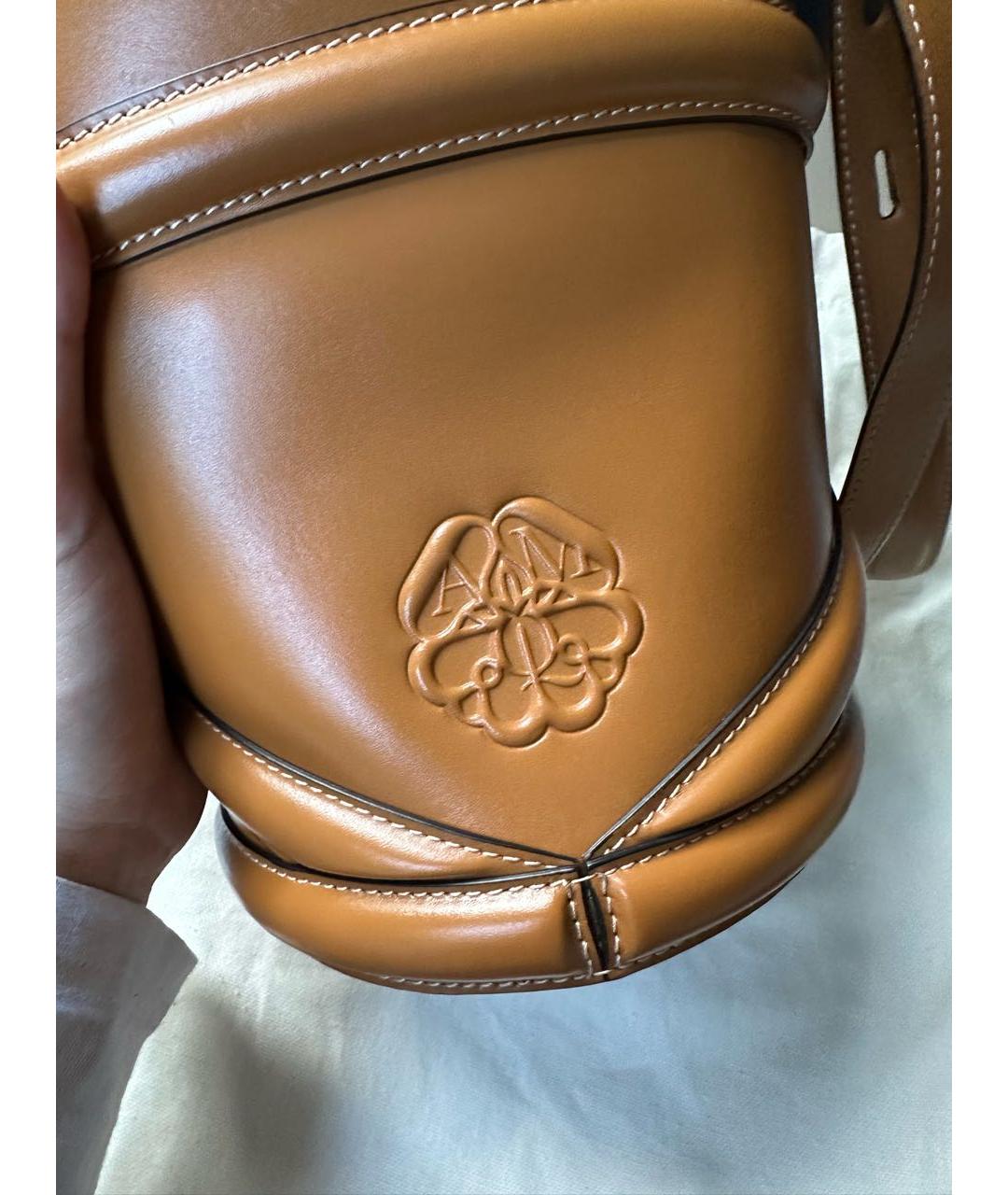 ALEXANDER MCQUEEN Оранжевая кожаная сумка через плечо, фото 3