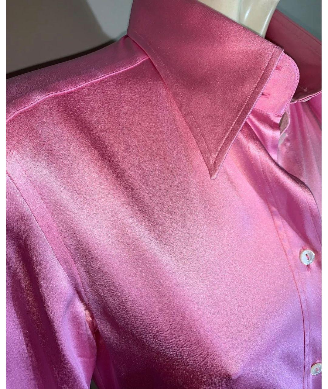 DOLCE&GABBANA Розовая шелковая блузы, фото 7