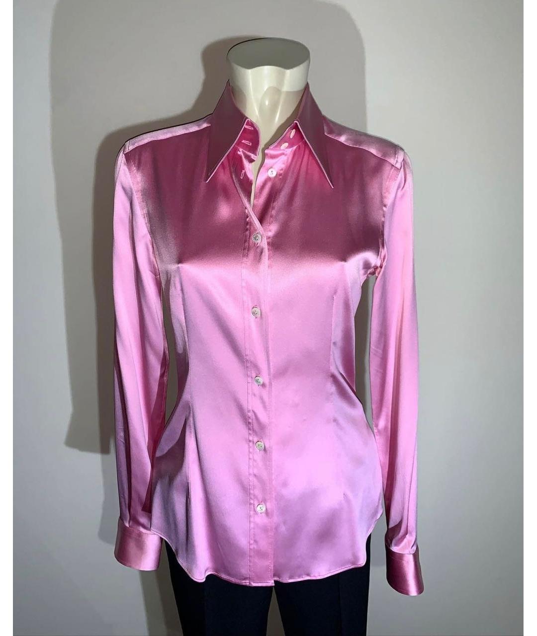 DOLCE&GABBANA Розовая шелковая блузы, фото 8