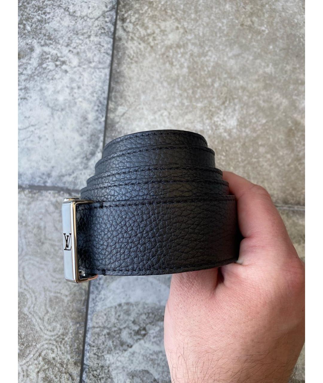 LOUIS VUITTON Черный кожаный ремень, фото 4