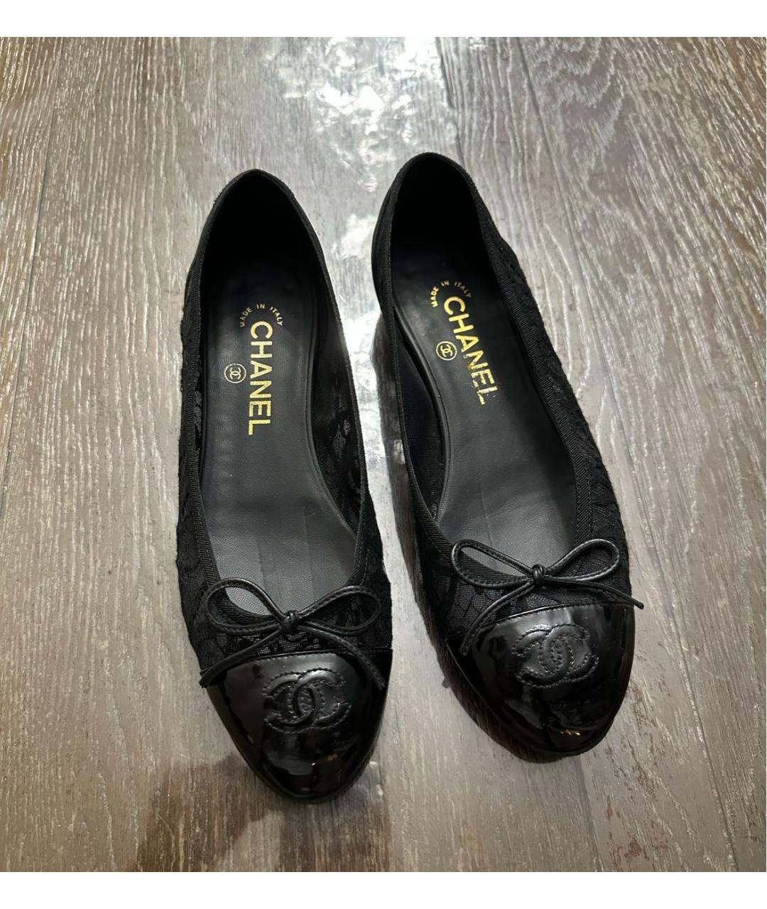 CHANEL Черные бархатные балетки, фото 2