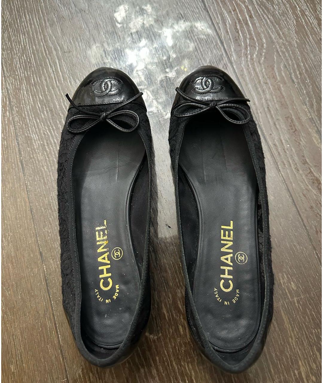 CHANEL Черные бархатные балетки, фото 3