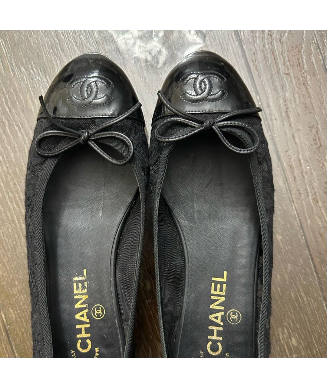 CHANEL Черные бархатные балетки, фото 4
