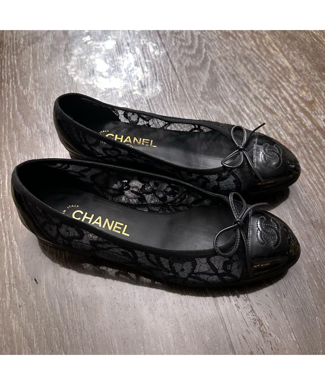 CHANEL Черные бархатные балетки, фото 5