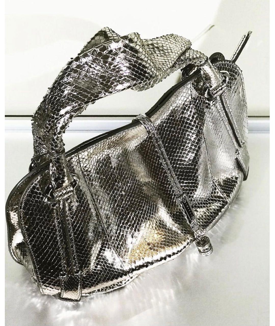 CELINE PRE-OWNED Бежевая сумка с короткими ручками из экзотической кожи, фото 3