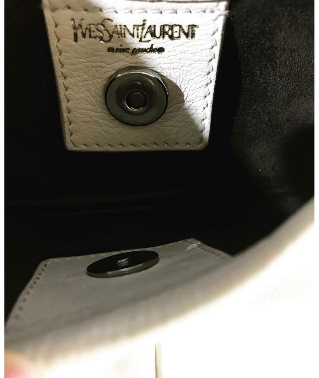 YVES SAINT LAURENT VINTAGE Бежевая кожаная сумка с короткими ручками, фото 4