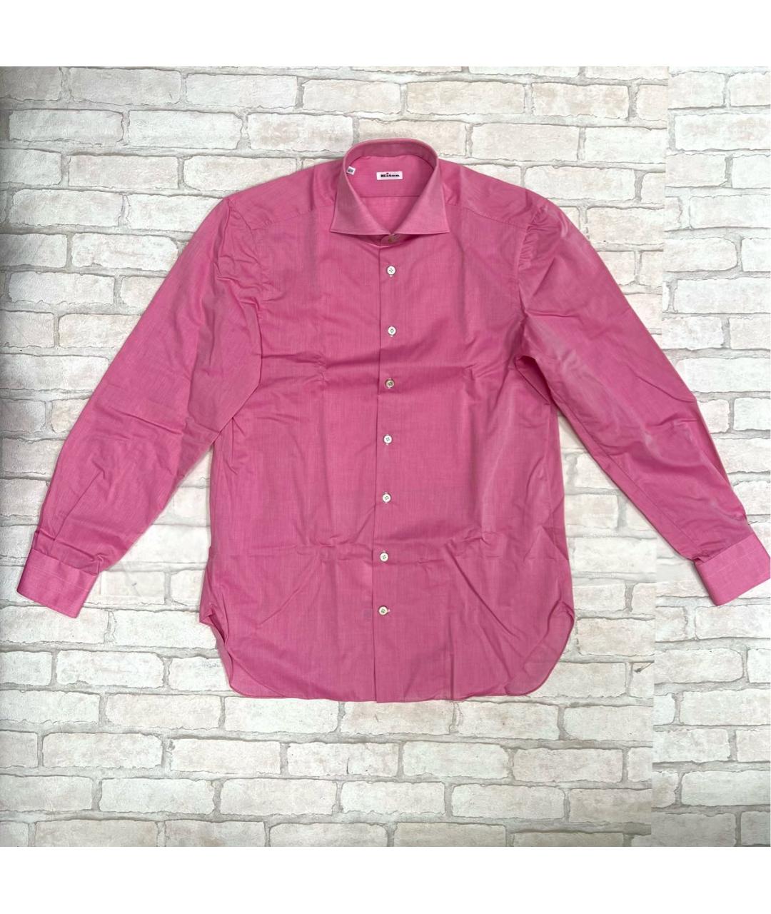 KITON Розовая хлопковая классическая рубашка, фото 6